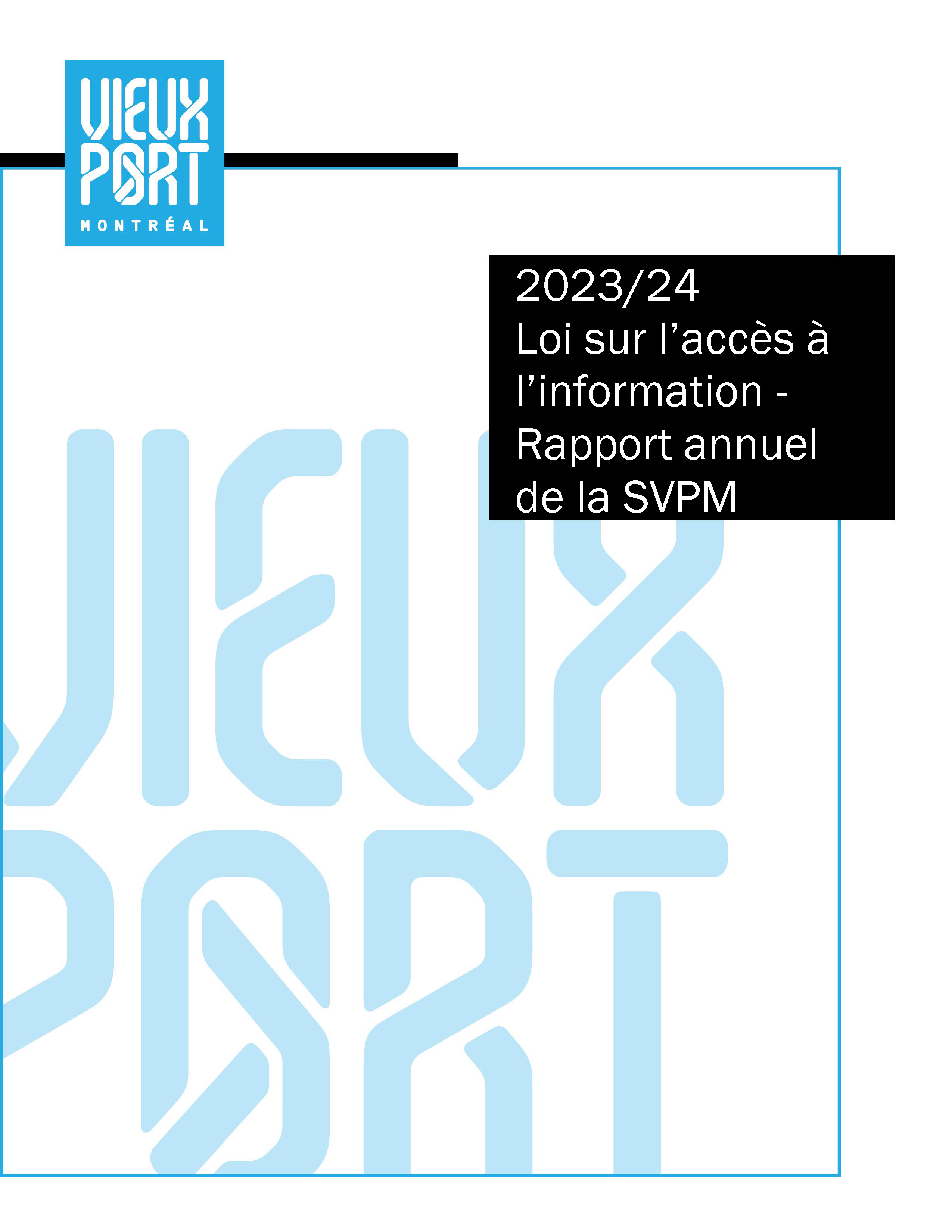 Page de couverture du rapport