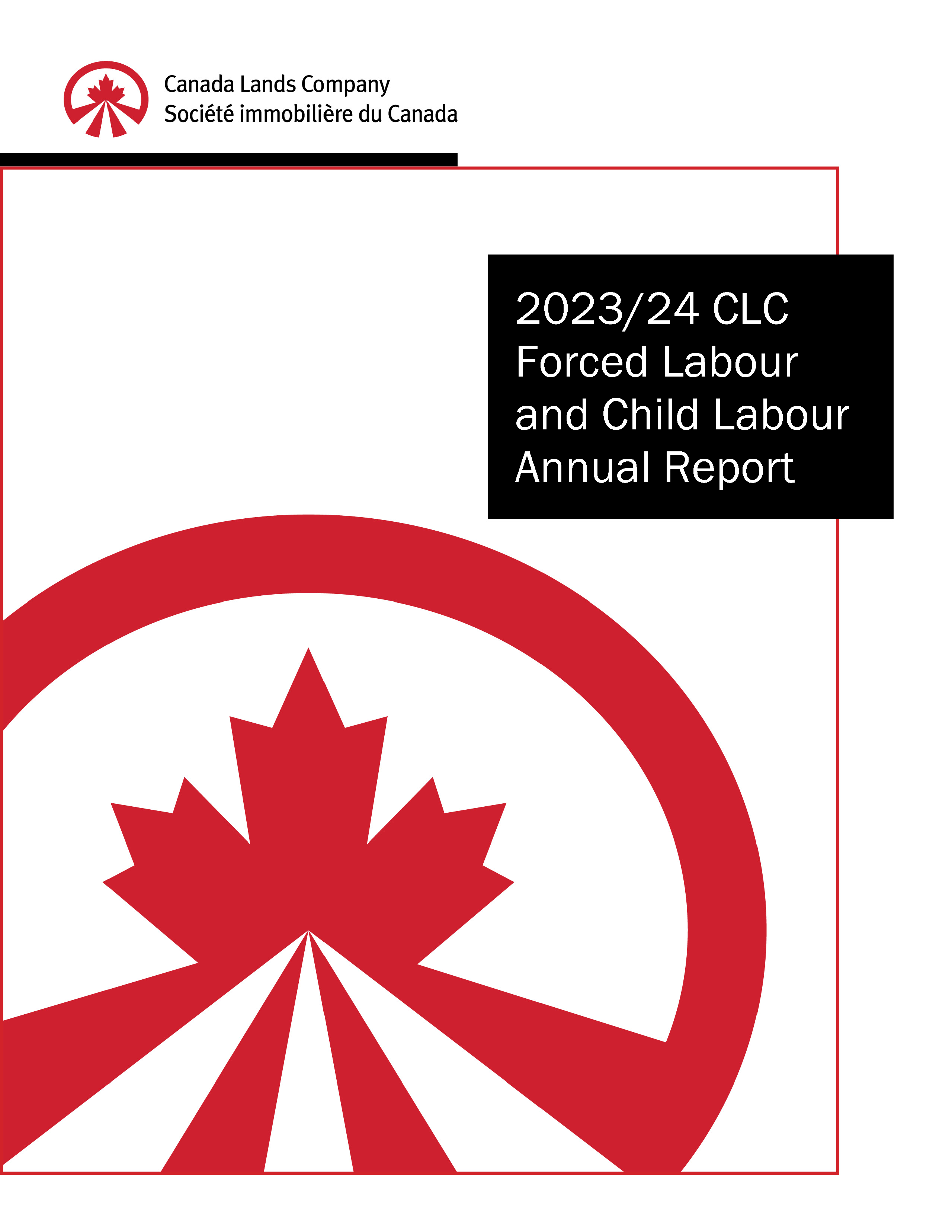 Report cover page in English for CLC 2023-24 Forced Labour and Child Labour