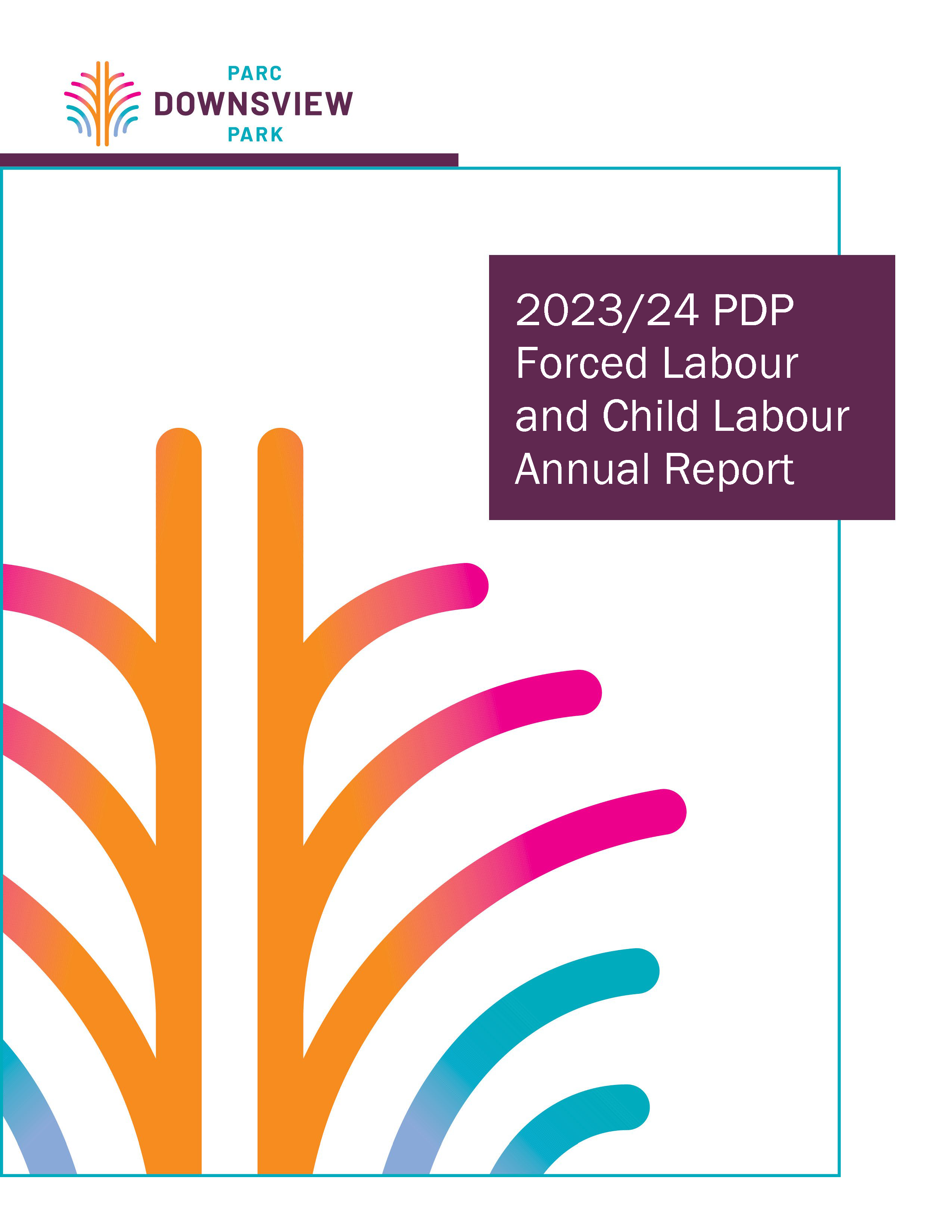 Report cover page for PDP 2023-24 Forced Labour and Child Labour Annual Report